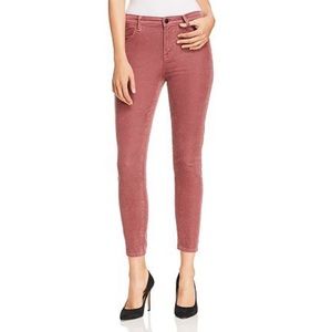 NWT J Brand Alana Corduroy High-Rise Crop Skinny in Madam Dusty Rose